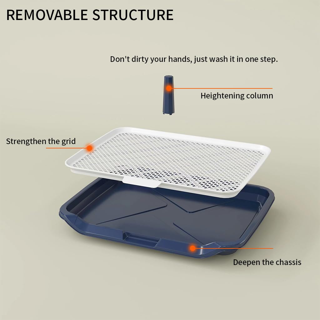 Qpets Indoor Dog Potty Training Tray 65x50cm with Removable Mesh Grate for Small Dogs | Easy Clean Reusable Toilet 2 PCS