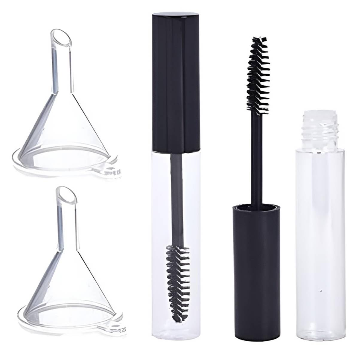 MAYCREATE® 10ml Empty Mascara Tube, Eyeliner Tube and Lip Gloss Tubes, Eyelash Cream Container Bottle with Funnels Transfer Pipettes for Travel, Home