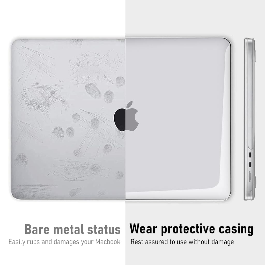 ZORBES Laptop Cover for 15 Inch MacBook Air M4 M3 M2 with Snap-On Design and Clear PC Shell