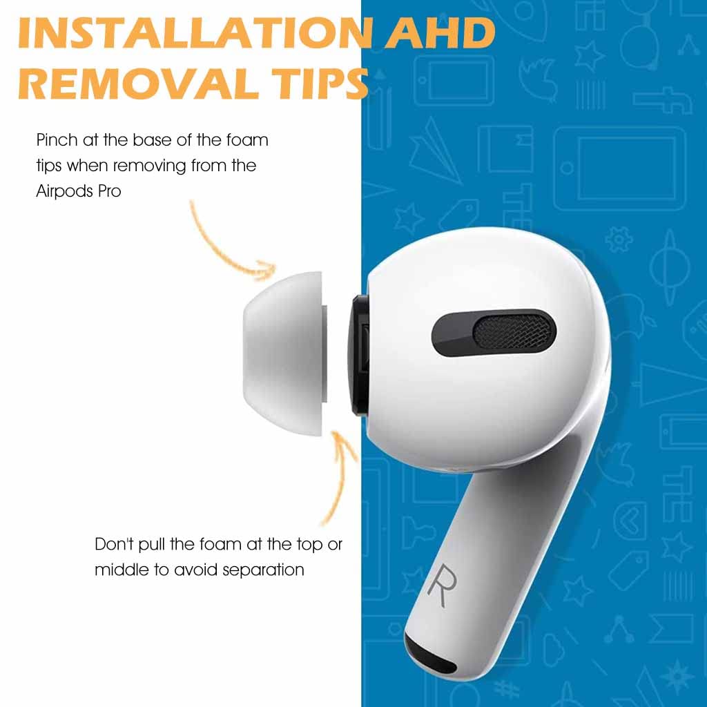 Verilux AirPods Pro Ear Tips Replacement with Memory Foam and Anti Slip Fit | 3 Pairs S M L Grey