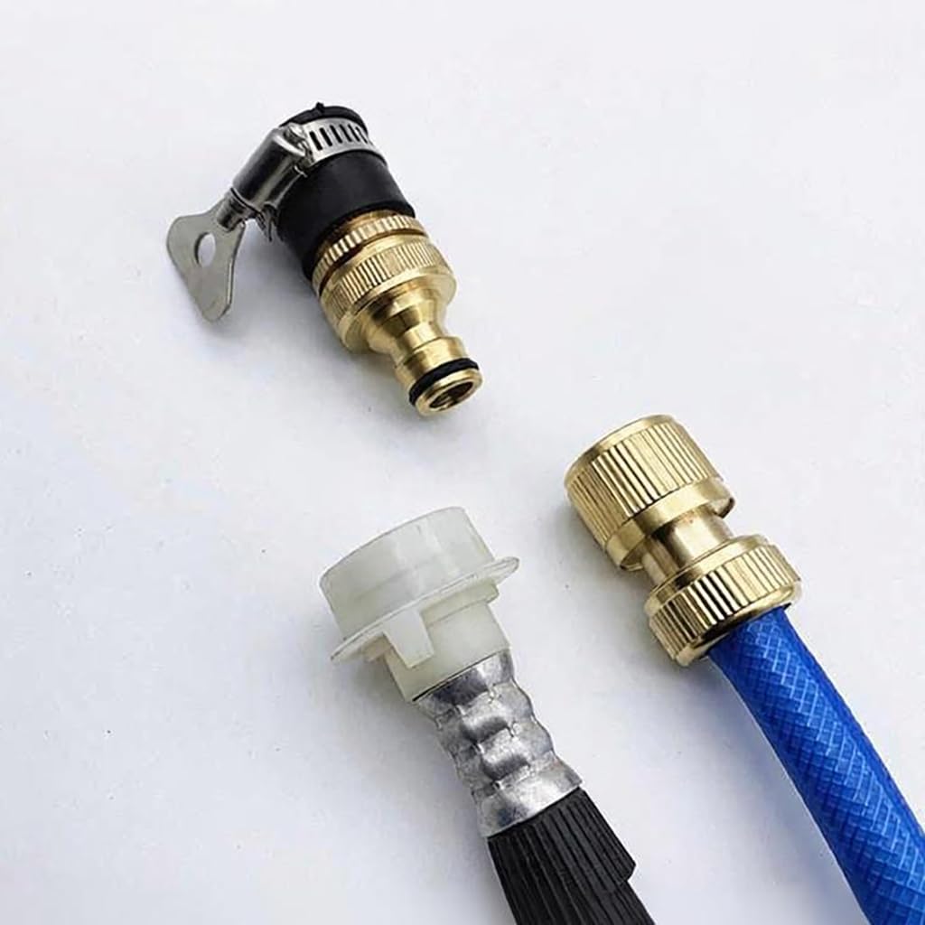 ZIBUYU 3 in 1 Universal Brass Tap Connector for Faucets with Quick Connect Design | Fits Garden Hoses and Washing Machines
