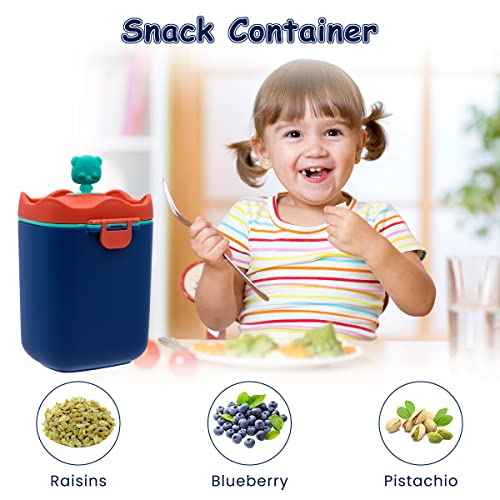 SNOWIE SOFT® 430g Baby Formula Dispenser with Scoop and Leveller, Foodgrade PP Double Layer Anti-Leak Milk Powder Dispenser Container, Baby Snack Storage Container for Outdoor Travel Home, BPA Free 3 PCS