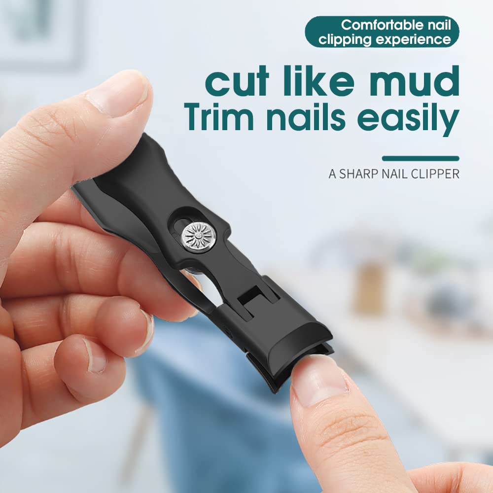 MAYCREATE Nail Cutter for Men with 0.6×3.5 in Travel Size and Rivet Button Control | Stainless Steel Clippers with Leather Cover