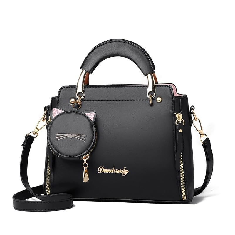 ZIBUYU® Shoulder Bags Small Totes (Black)