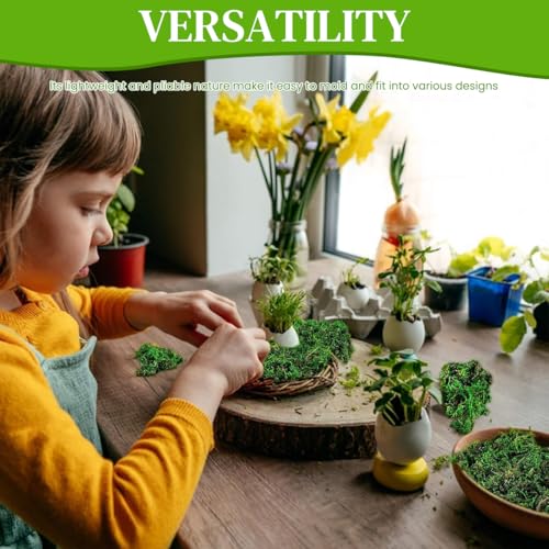 HASTHIP® Realistic Moss for Planter Decorative Fake Miniature Garden Decor 200g Dark Green 2PCS