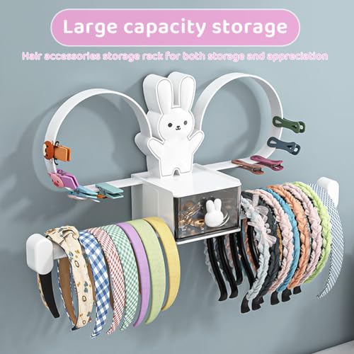 HASTHIP® Headband Holder Stand Scrunchie Organizer Girls Hair Accessories Storage for Hairband Hair Ties Adhesive Scrunchy Holder Scrunchie Storage 3PCS