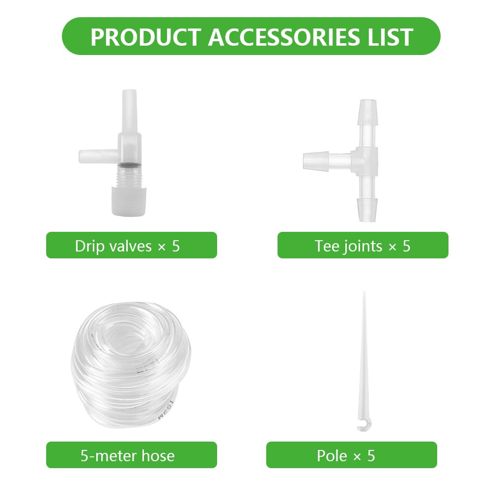 HASTHIP Slow Drip Irrigation Kit for Gardening with 5 Meter Water Pipe & Filter | DIY Setup