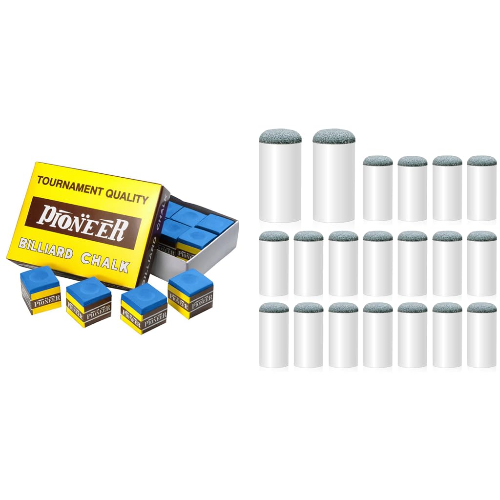 Proberos Snooker Pool Cue Chalk Set with 12pcs Square Blocks for Better Spin and Accuracy