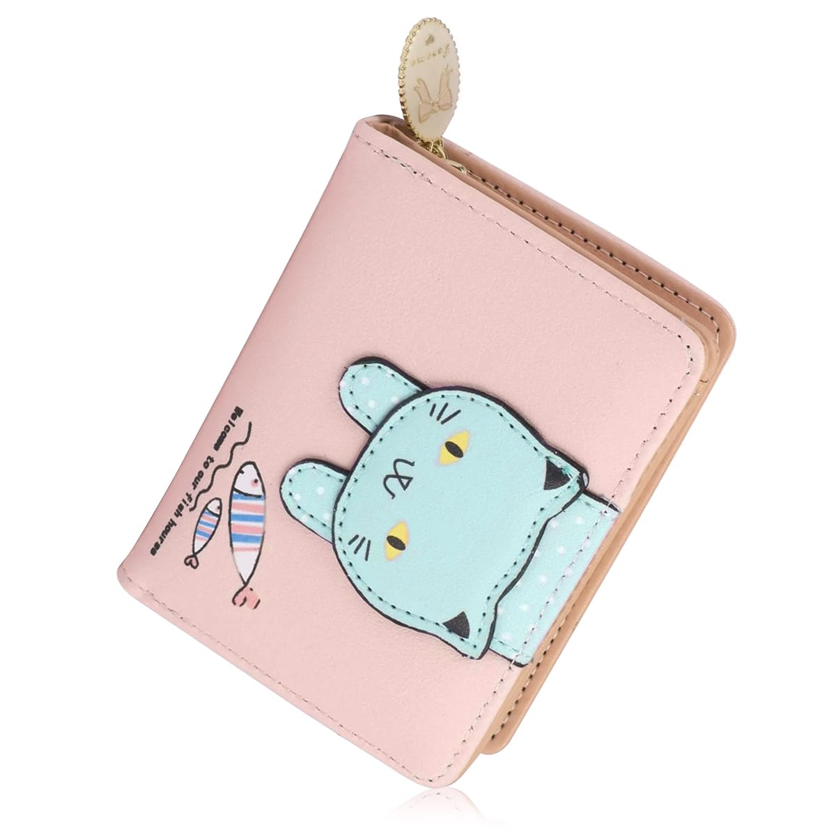 PALAY® Small Purse For Women Cute Cartoon Kitty MIni Wallet for Women Multi Compartment Card Coin Clutch Wallet Gift for Girls