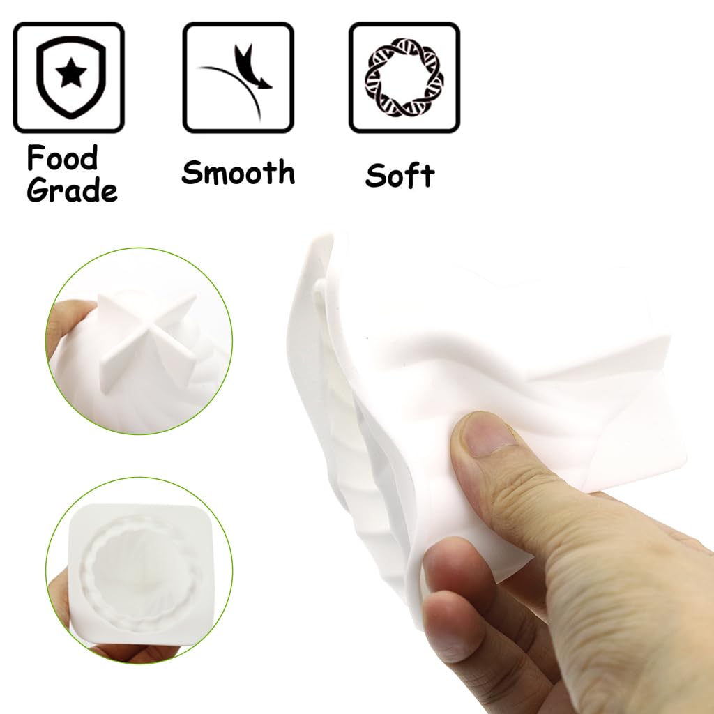 HASTHIP Silicone Mold for Baking and DIY Desserts with 6 Cavities 6.7x7.5cm Spiral Design