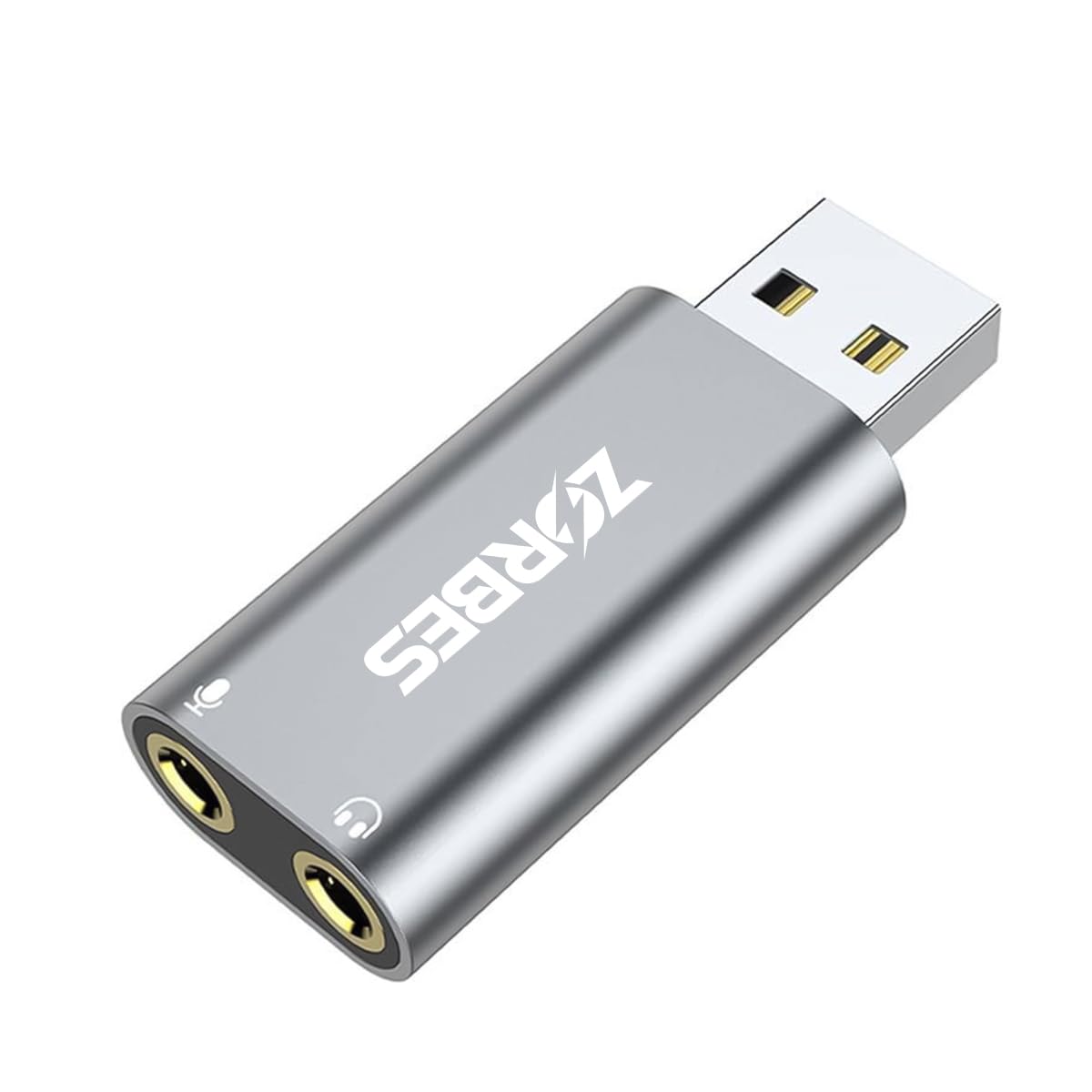 ZORBES® USB Audio Adapter HIFI USB Sound Card with Dual 3.5mm Jacks USB External Stereo Sound Card with 3.5mm Headphone and Microphone Jack for PC, Desktops, Laptop, Mac and More