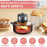 HASTHIP® Air Fryer Silicone Liner, Non-Stick Reusable Round Silicone Pot with Ear Handles, Air Fryer Oven Accessories, No Need to Clean the Air Fryer, Brown (Top: 7.5 inches - Bottom: 6.8 inches)