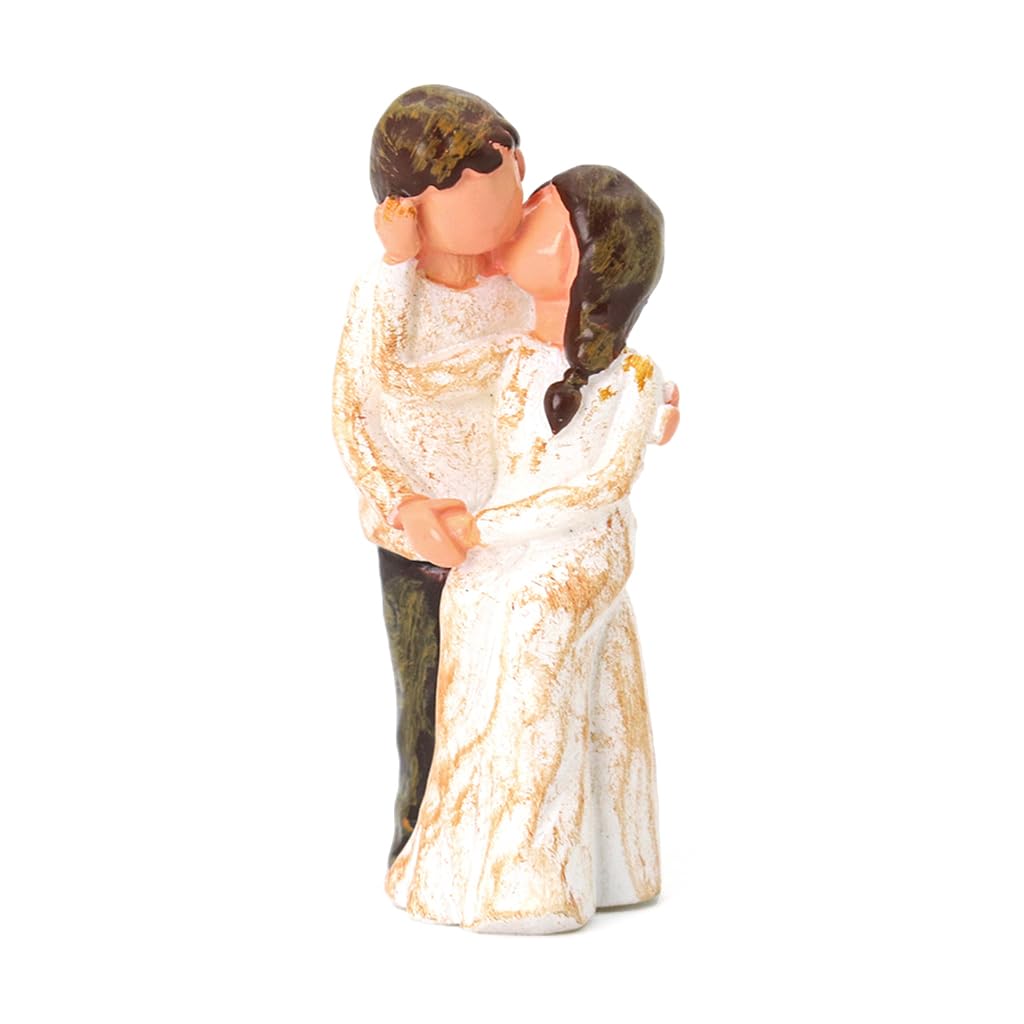 Proberos Mini Couple Kissing Statue for Desk Decor featuring 2.4 in Resin Art | Romantic Gift
