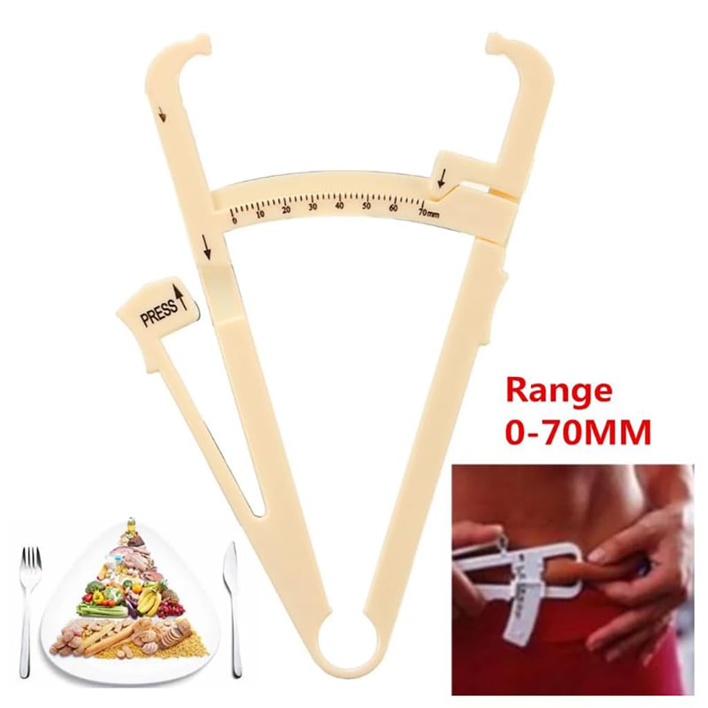 ZIBUYU Body Fat Tester Caliper for Accurate Tracking with Press Measure Design | 6.54×3.94 in Lightweight Plastic Tool