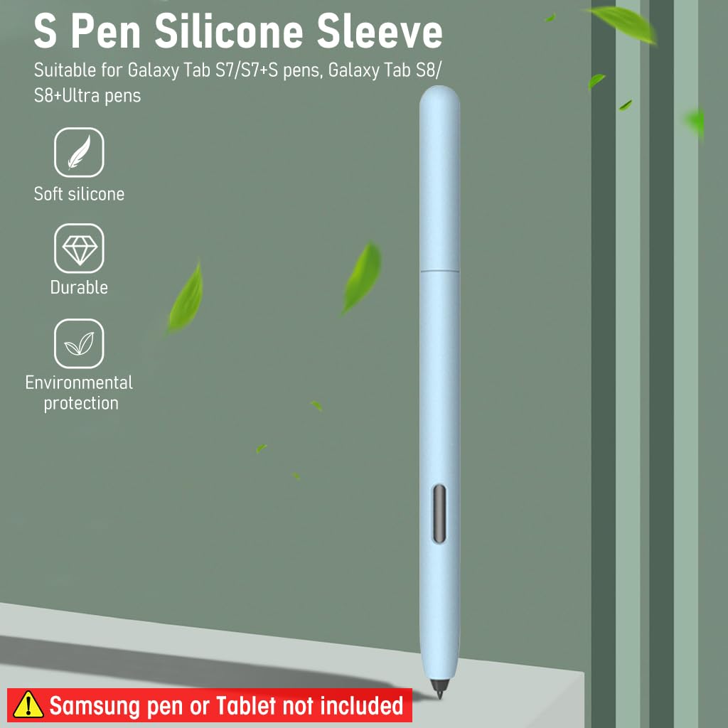 Silicone Sleeve Case for Samsung Galaxy Tab S7 S Pen with Non Slip Smooth Cover | Fits S7 Plus S8 S8 Plus Ultra