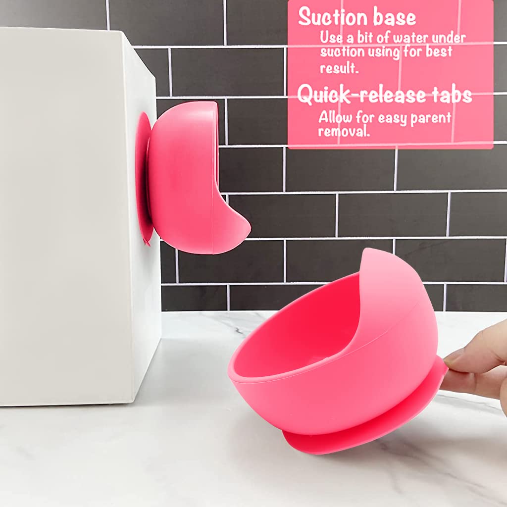 SNOWIE SOFT Baby Suction Bowl Kit for Self Feeding with Lid and Spoon | Silicone BPA Free