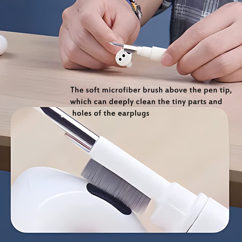 Zeitel Cleaning Pen for AirPods Pro with Dual Head Brush and Metal Tip | Multi Function Earphone Cleaner