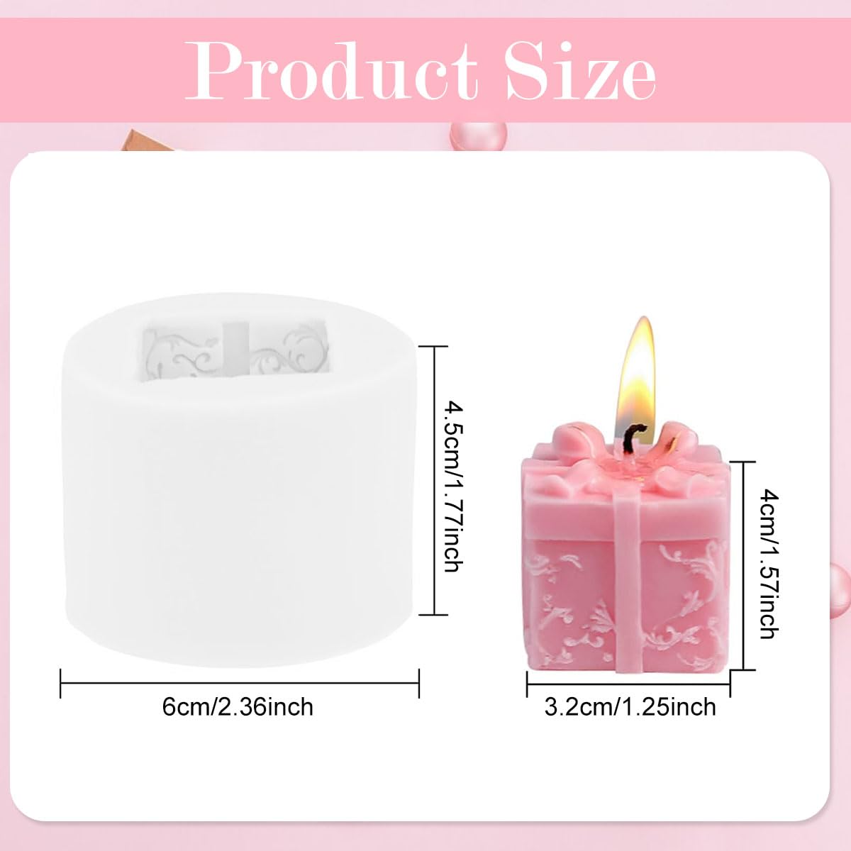 ZIBUYU Silicone Mold for DIY Gift Boxes featuring Embossed Bow Design | Resin Clay Soap Craft