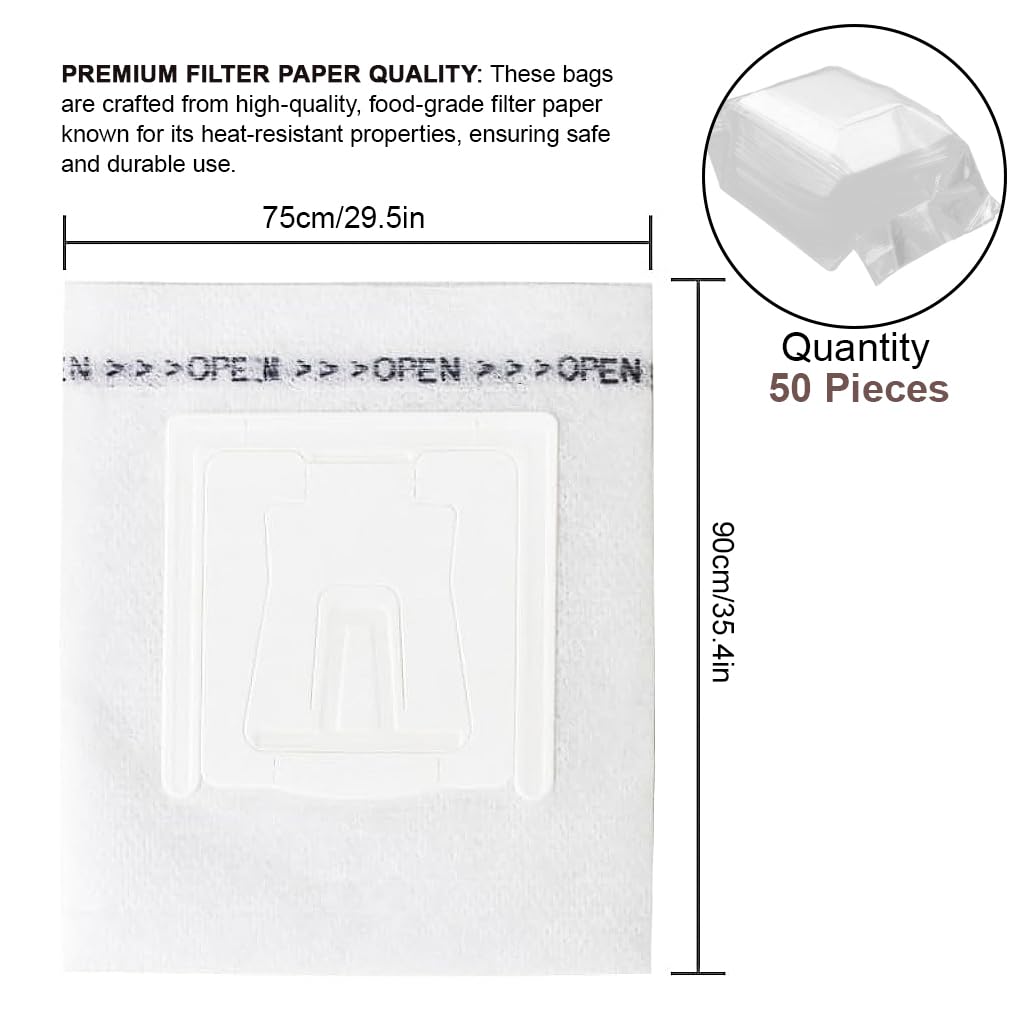 Supvox Hanging Ear Coffee Bags for On the Go Brewing 50pcs 75x90mm | Food Grade Filter Paper