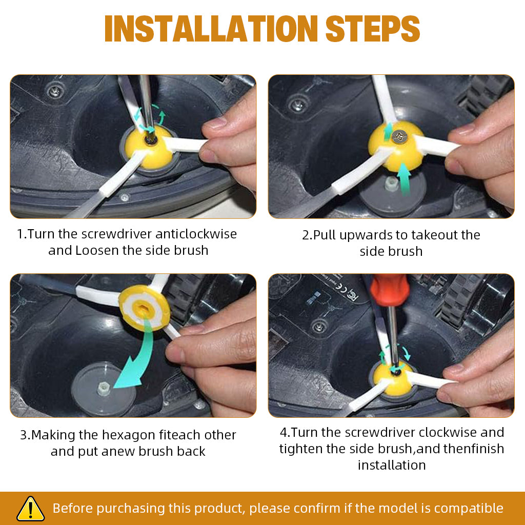HASTHIP Compatible with iRobot Roomba Replacement Side Brushes for iRobot Roomba 800/900 Series Universal Side Brushes for 960 980 981 985 860 880 890 891 895 Models, Pack of 4
