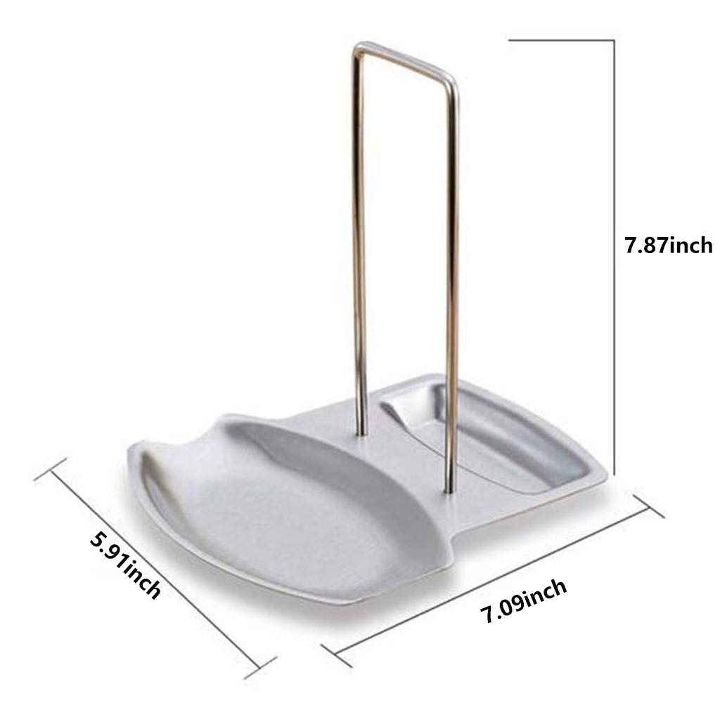 Supvox® Pan Lid Holder Progressive Lid and Spoon Rest Shelf 304 Stainless Steel Pan Lid Organizer Kitchen Decor Tool