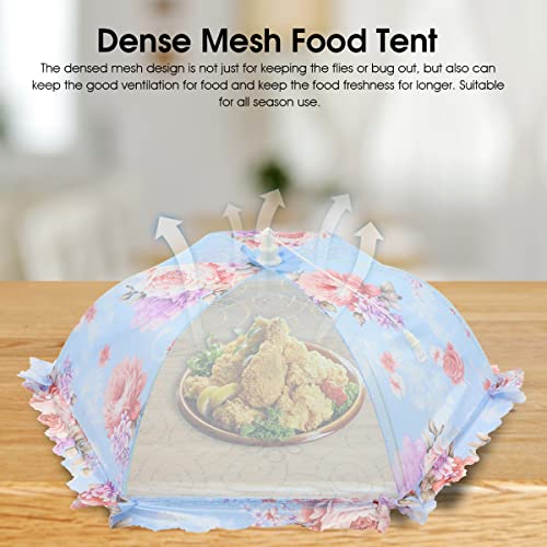 HASTHIP® Pop-Up Mesh Food Covers Tent, 2 Pack 23.6inch Reusable and Collapsible Fruits Covering Net, Large Size Food Cover Net for Outdoors Parties Picnics BBQs Keep Out Flies Bugs Mosquitoes (Blue)