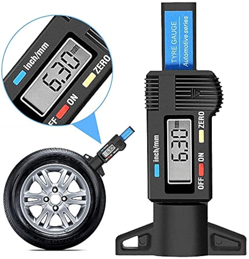 STHIRA® Car 0-25.4mm Digital Tyre Tire Tread Depth Tester Gauge Meter Measurer Tool Caliper LCD Display Tpms Tire Monitoring System Metal Probe