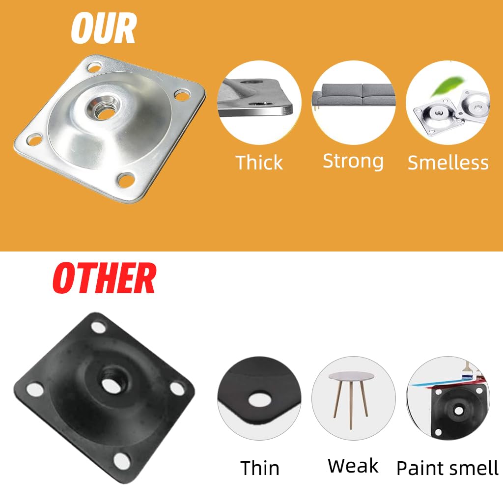 Serplex Wooden Table Leg Mount Plate Kit for DIY Furniture with 48x48mm Metal Brackets