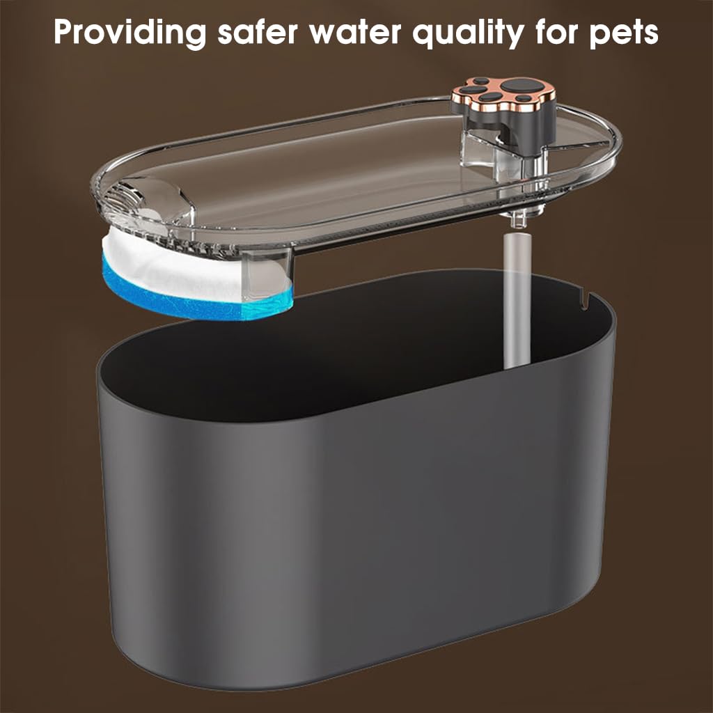 Qpets® 6 PCS Cat Water Fountain Filters Replacement, Cat Fountain Water Arc-Shaped Fliters, Activated Carbon & Nano Bubble Cotton Filtration System, Keep Water Clean Fresh for Cat Fountain