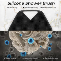 ZIBUYU® Body Scrubber for Bathing Silicone Bath Scrubber for Body with Suction Cup Handle Exfoliating Body Scrubbing Pad Shower Scrubber for Body Wash Silicone Body Wash Scrubber for Women, Men - 2