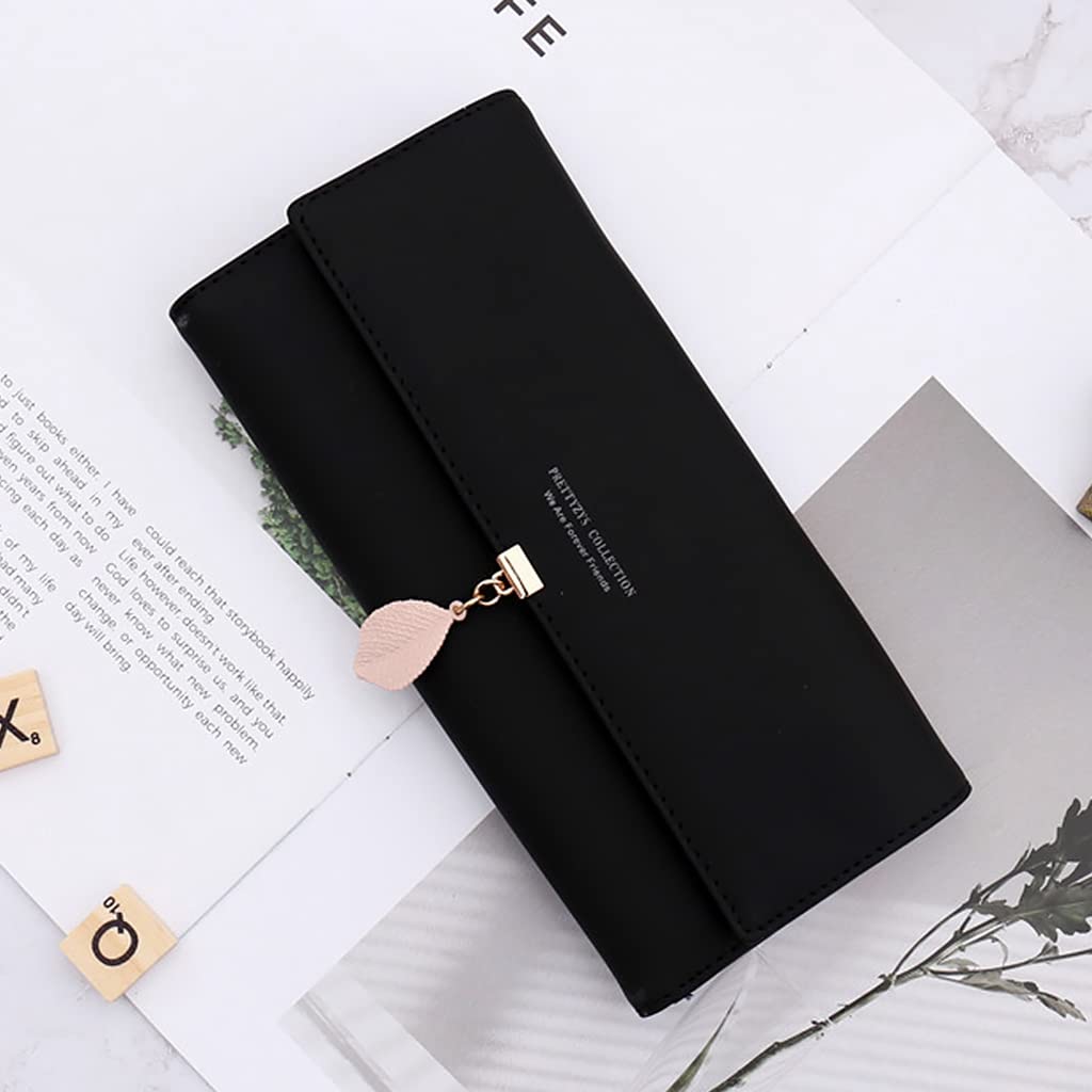 PALAY Purse Hand Wallet for Women with Leaf Pendant and PU Leather | Stylish Card Holder