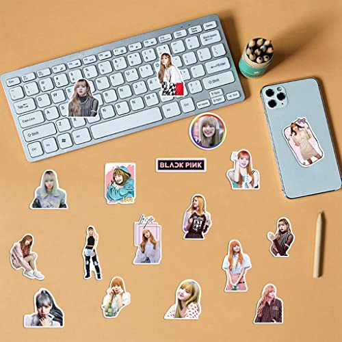 HASTHIP® 50 Sheet BLACKPINK Member Lisa Sticker Phone Case Sticker Decorative Stickers for Sketchbook, Laptop, Guitar Sticker, DIY Wall Decoration Sticker