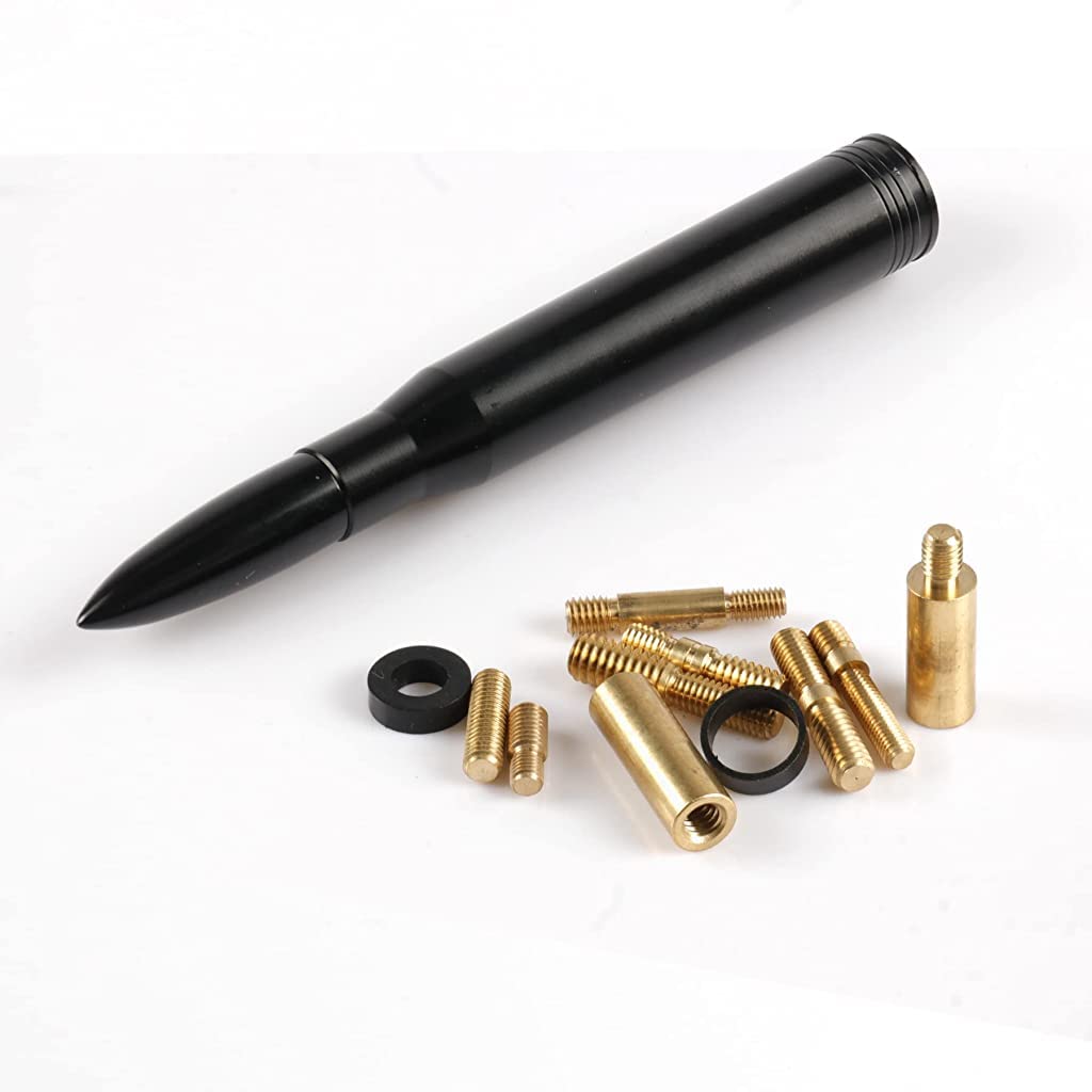 ZIBUYU Bullet Car Antenna for Trucks featuring Screw Installation and 5.5 in Aluminum Build | Blue Universal Replacement