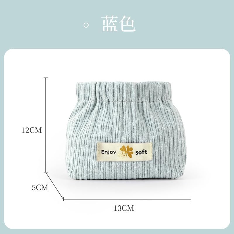 MAYCREATE Cosmetic Travel Bag for Compact Storage featuring Spring Opening and Corduroy Finish | 2 Piece Set 13x5x12cm