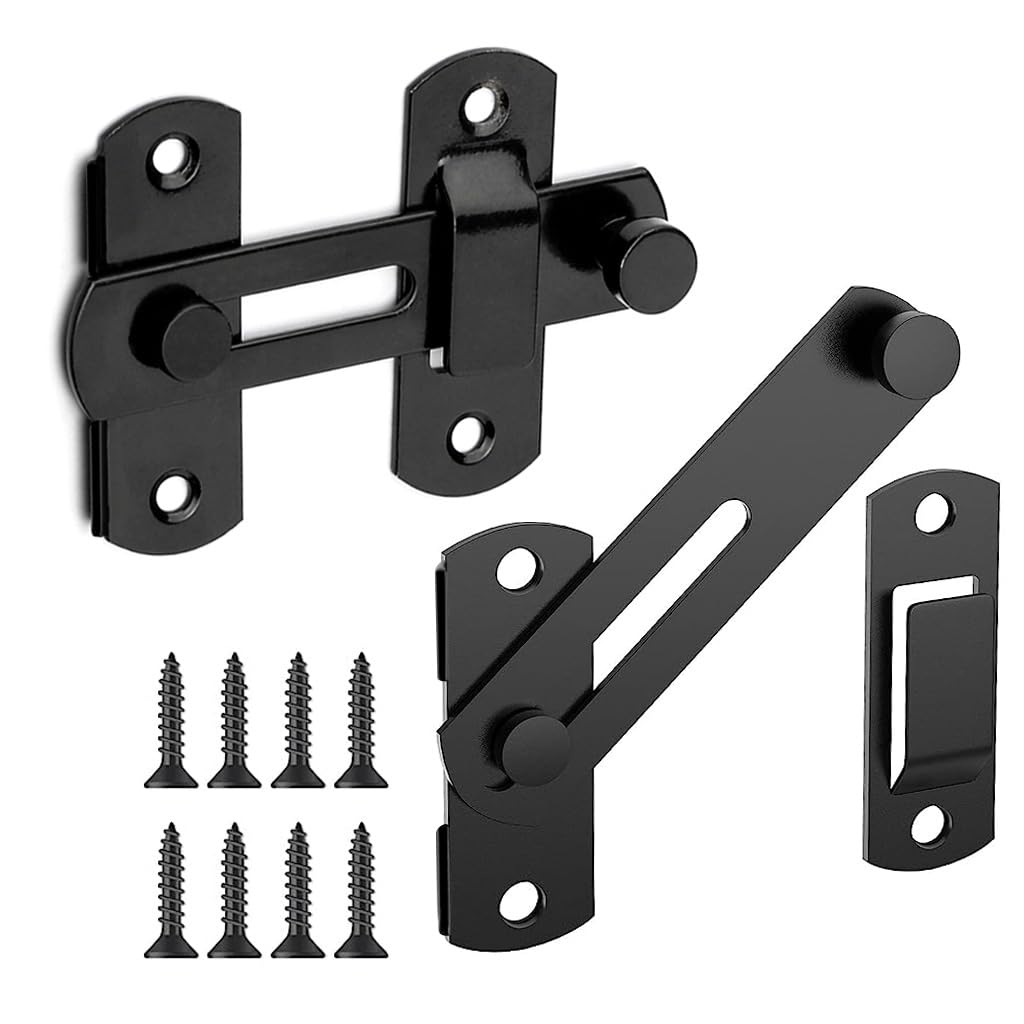 HASTHIP Door Latch for Barn and Bathroom Doors featuring 180 Degree Flip Lock | 2Pcs Stainless Steel