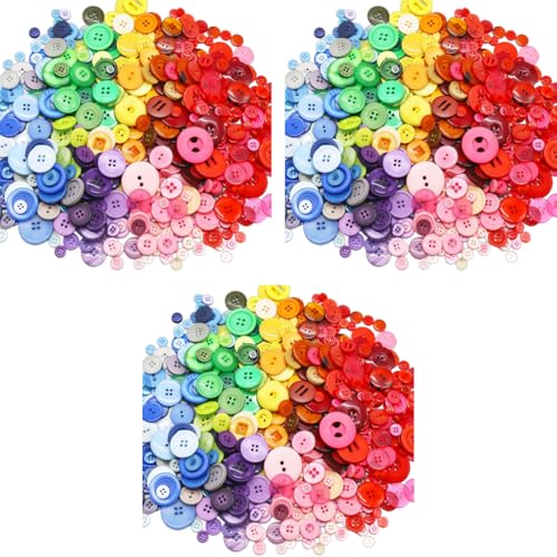 HASTHIP® 300PCS Buttons for Clothes Replacement Resin for Crafts Sewing Mixed Color Sizes Shirt DIY Crafting Painting Handmade Ornament Kids Activity