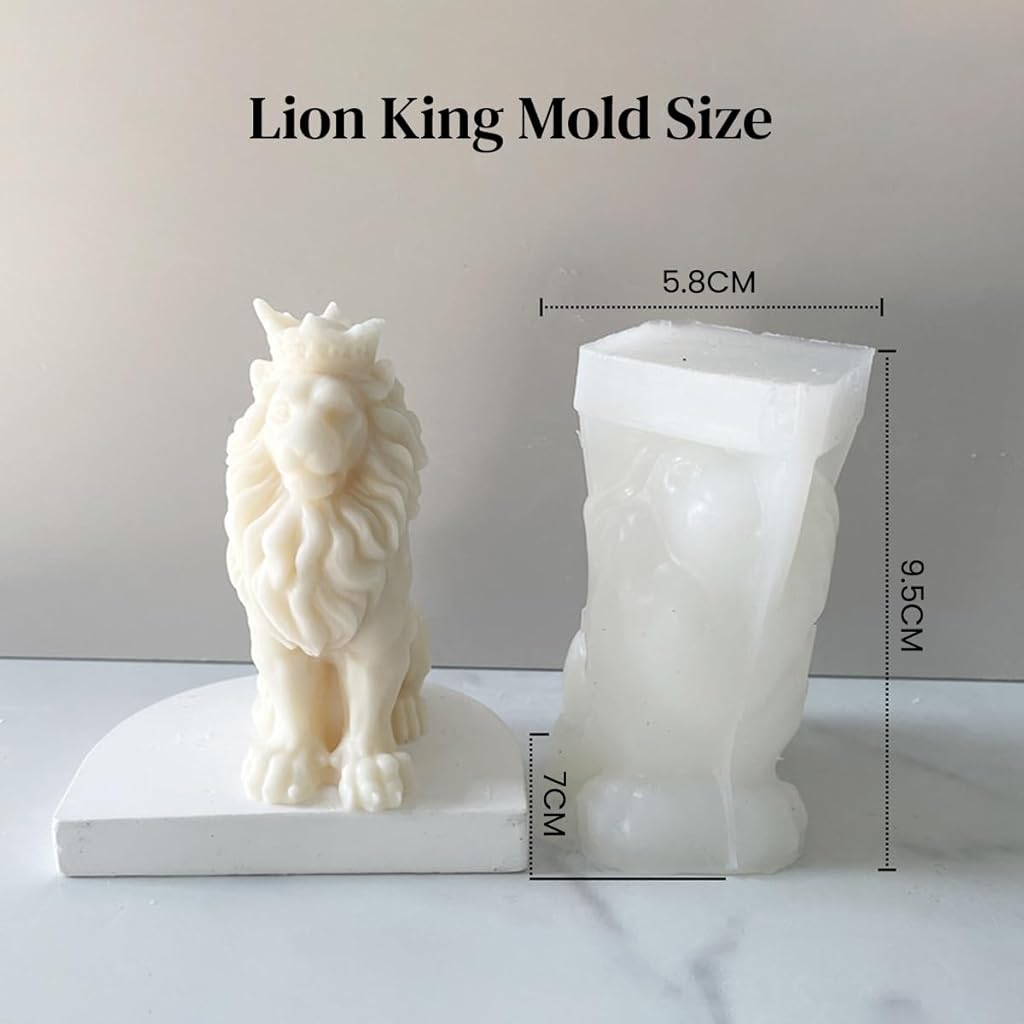 HASTHIP® 3D Lion Candle Mold Animal Mold Silicone Mold for Resin Candle Mold Bubble Resin Making Molds Craft Supplies Animal Mold for Resin Resin Casting Mold
