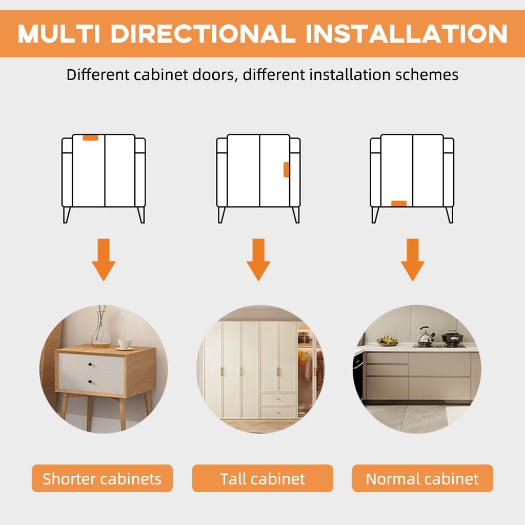 Serplex Magnetic Door Catches 2PCS for Cabinets with 10lbs Force and Adhesive Mount | Stainless Steel No Drill Latch