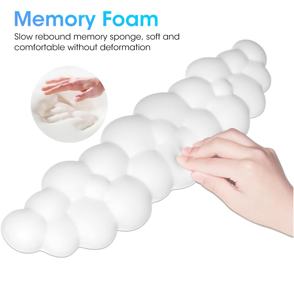 ZORBES Keyboard Cloud Wrist Rest for Typing Pain Relief with PU Memory Foam and Non Slip Base