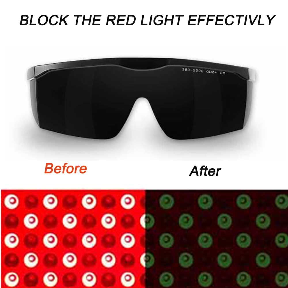 Serplex® Laser Safety Glasses, IPL 190-2000nm Laser Goggles Laser Eye Protection Goggles with Wipe Cloth & Glasses Box Safety Laser Glasses for Beauty Machine, Laser Marking, After Eye Surgery