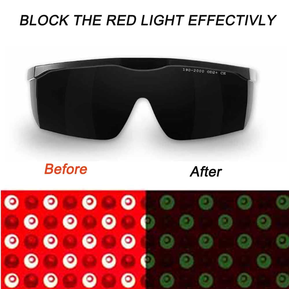 Serplex Laser Safety Glasses for IPL 190-2000nm Light with Adjustable Temples | Includes Wipe Cloth and Case