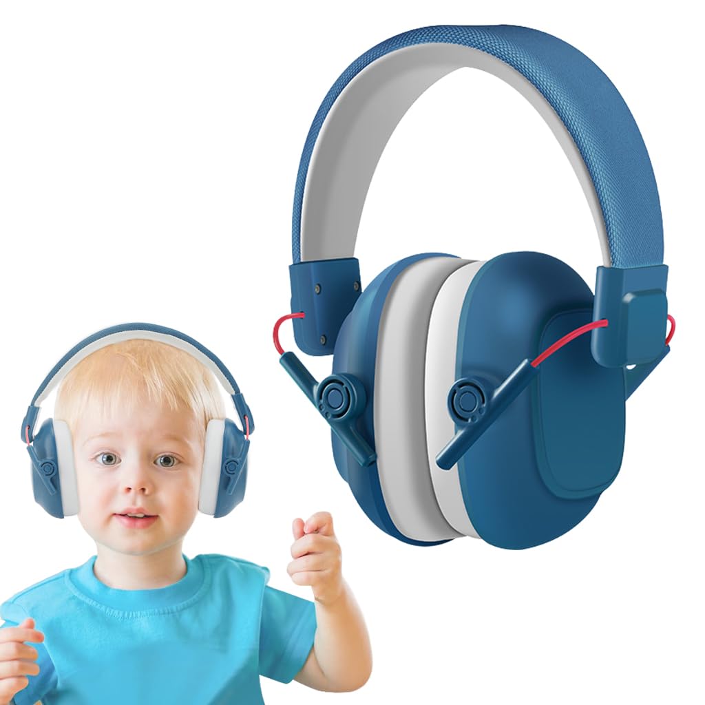 SNOWIE SOFT® Noise Cancelling Headphones for Kids Teens, 25dB Safety Noise Reduction Ear Muffs for Autism Sensory & Concentration Aid, Ear Hearing Protection Travel Noise Cancelling Ear Muffs, Blue