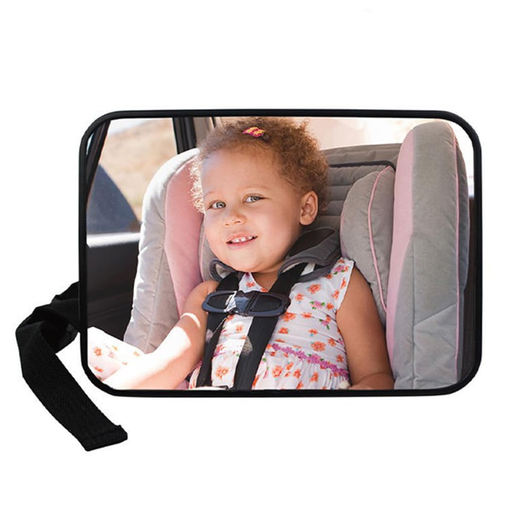 SNOWIE SOFT Baby Car Mirror Most Stable Backseat Mirror with Premium Matte Finish-Super Clear PMMA Material Mirror-Safe, Secure and Shatterproof