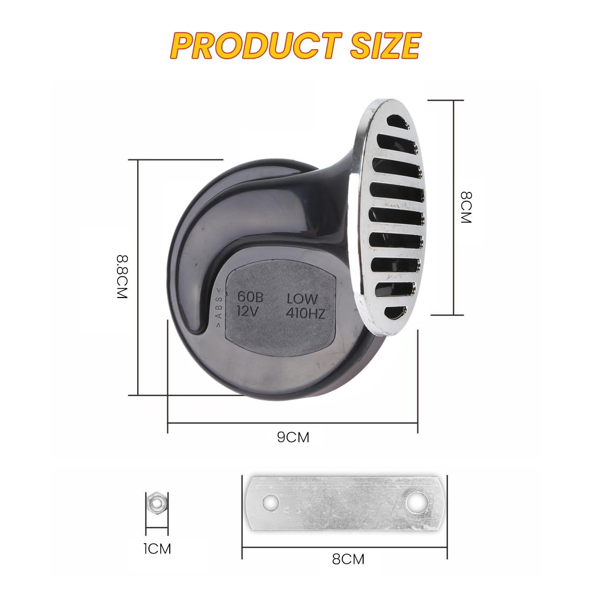 STHIRA Car Horn for 12V and 24V Vehicles with 300dbs High Pitch Sound | Vintage Red Waterproof Design