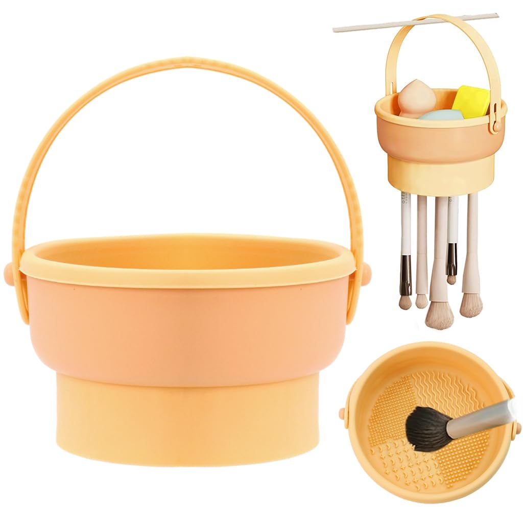 HANNEA Makeup Brush Drying Rack for Cleaning and Storage featuring Hanging Handle | Silicone Holder