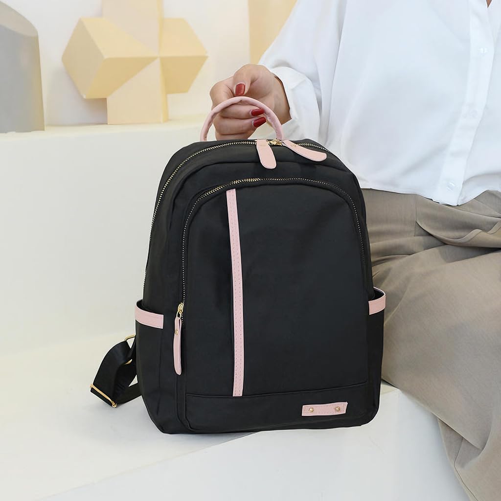 Zibuyu Backpack for Travel and College with Adjustable Straps and Multi Pockets 26x13x35cm Black
