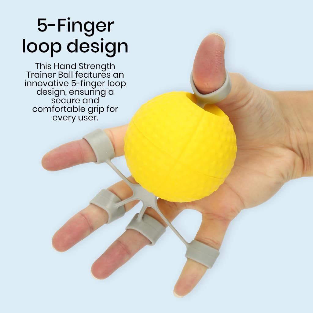 Proberos Hand Gripper Ball for Grip and Finger Exercise with 20lb Resistance | Platinum Silicone