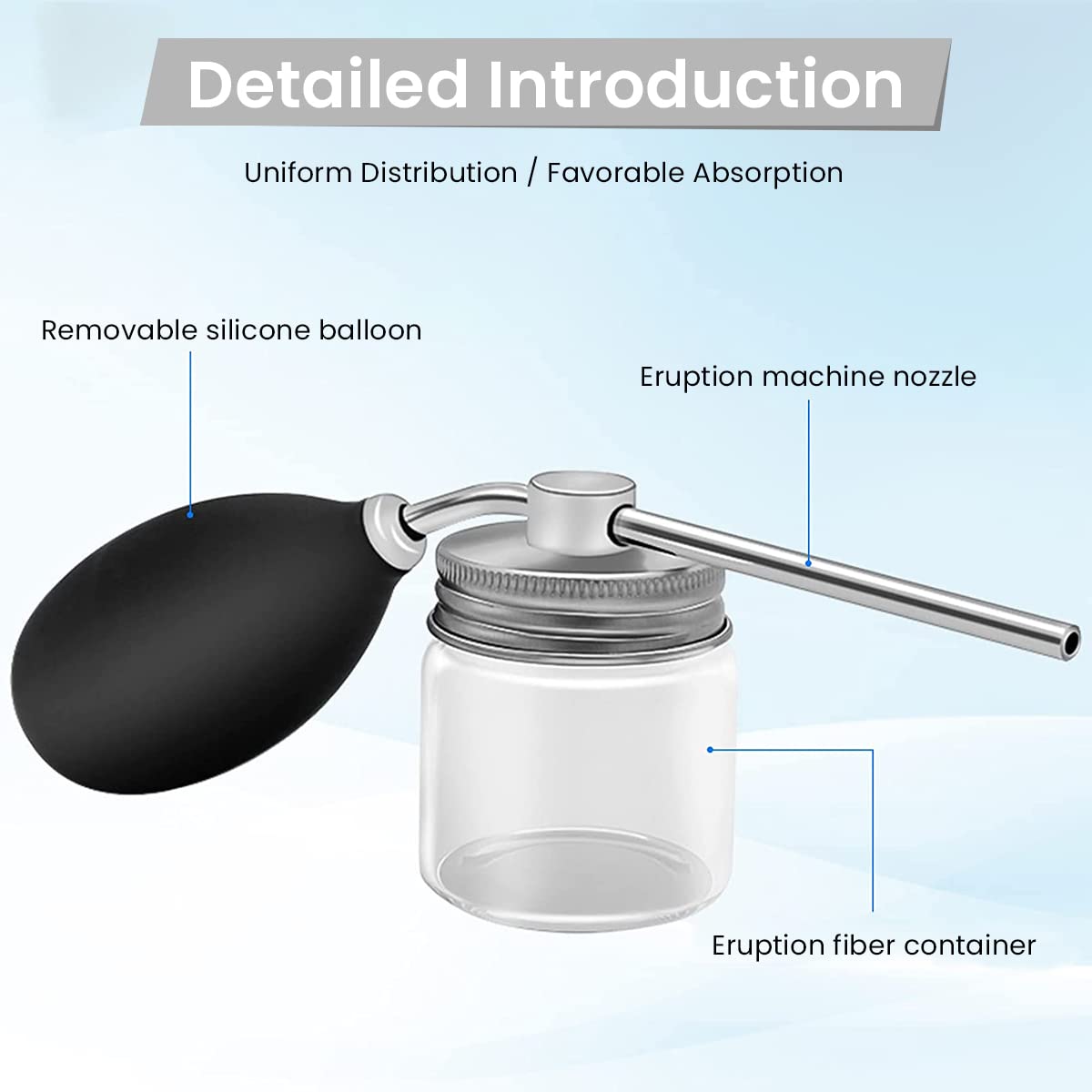 MAYCREATE Hair Building Fibers Spray Applicator for Thinning Hair with Glass Bottle and Metal Nozzle | Portable Refillable Pump