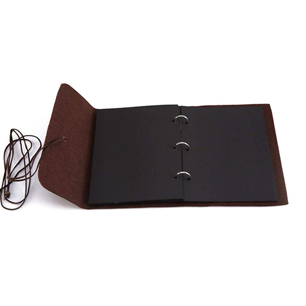 HASTHIP® Photo Book Felt Cover Album Scrapbook Handmade DIY Albums for Photos Collection with 30 Sheets Womens Day Gifts Coffee 7.5 x 6.9 Inch 3 PCS