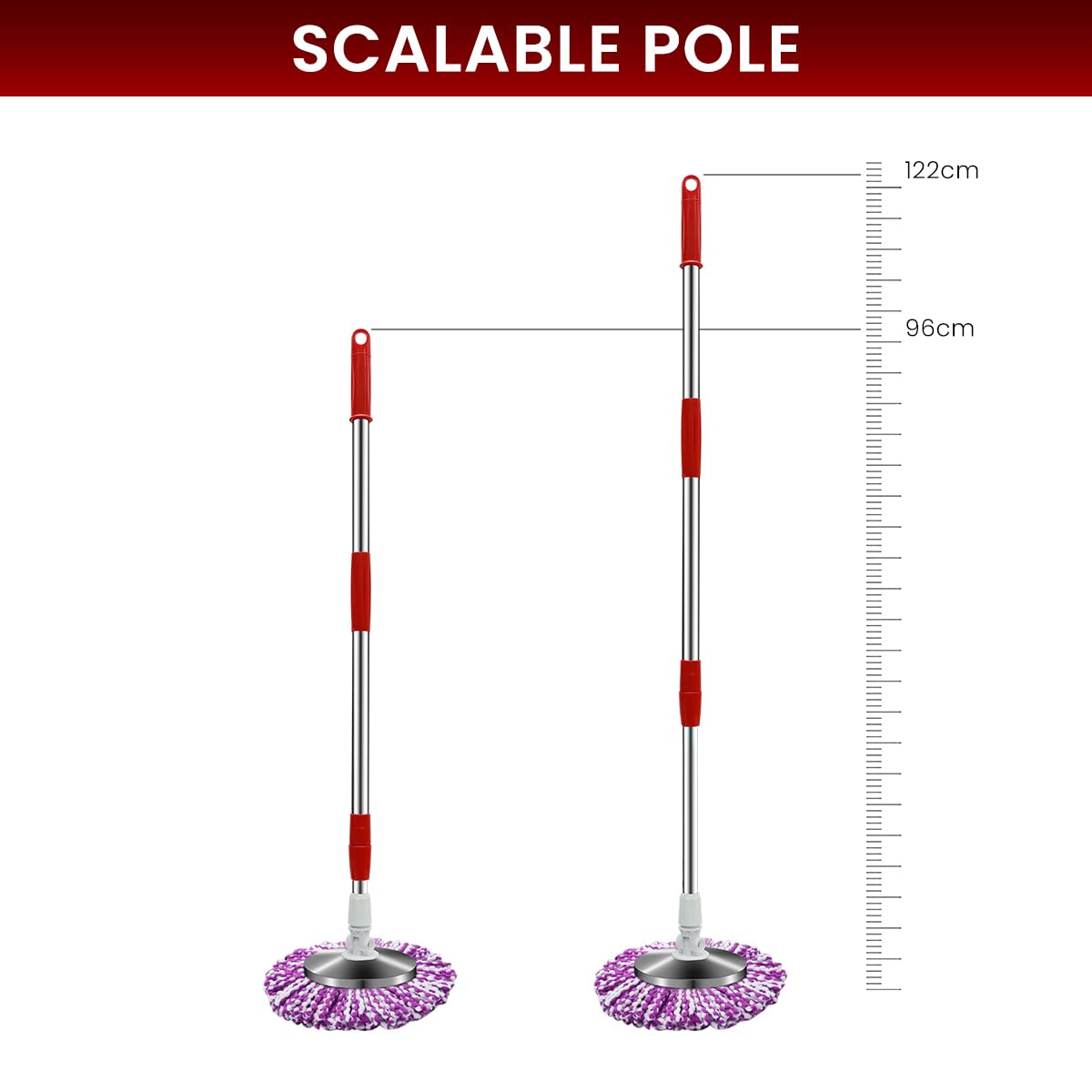 HASTHIP 360° Spin Floor Mop for Hardwood Tile & Laminate Floors with 14‑inch Head | Microfiber Wet and Dry Cleaning